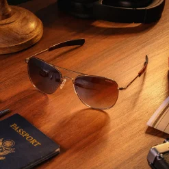 Randolph Engineering Aviator - 22k Chocolate Gold & Cape Sand - Prescription Sunglasses