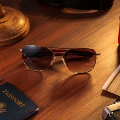 Women Randolph Engineering Aviator - 22k Chocolate Gold & Cape Sand