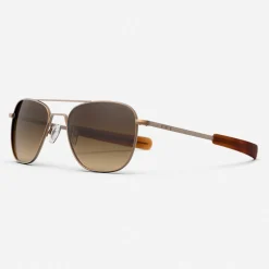 Women Randolph Engineering Aviator - 22k Satin Chocolate Gold & Cape Sand