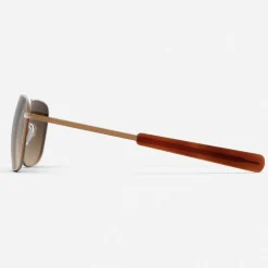 Women Randolph Engineering Aviator - 22k Satin Chocolate Gold & Cape Sand