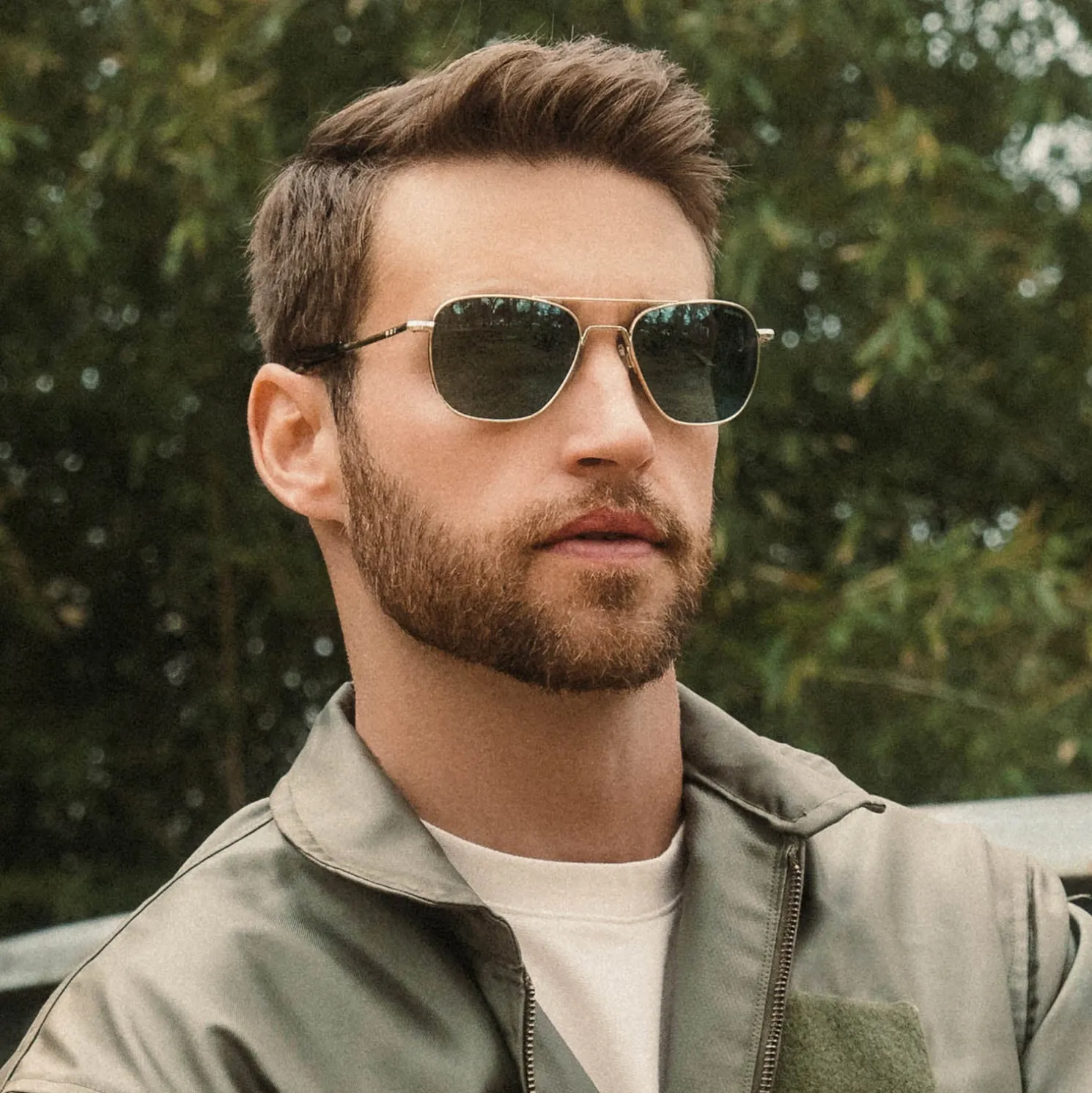 Women Randolph Engineering Aviator - 23k Satin Gold & Evergreen