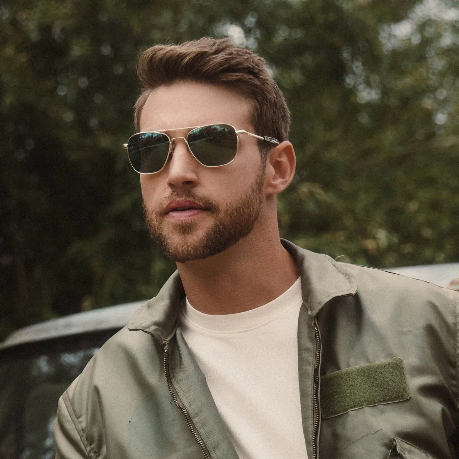 Women Randolph Engineering Aviator - 23k Satin Gold & Evergreen