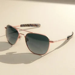 Women Randolph Engineering Aviator - 22k Satin Rose Gold & Slate