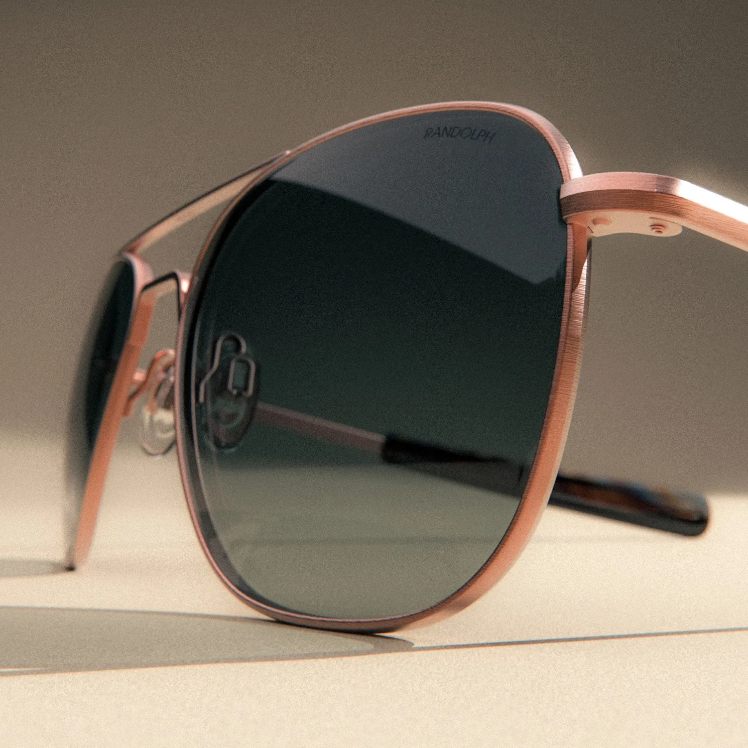 Women Randolph Engineering Aviator - 22k Satin Rose Gold & Slate