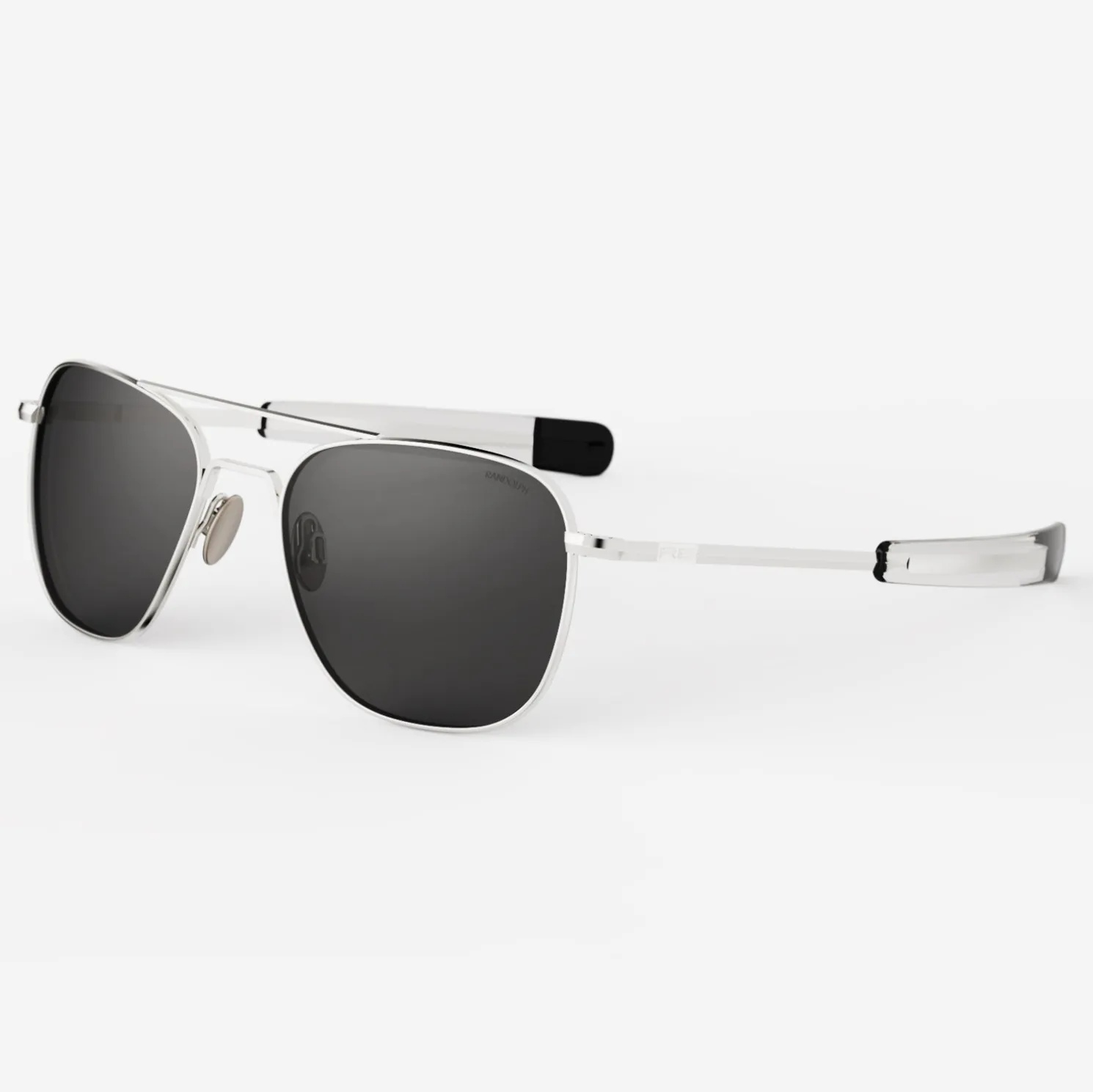 Randolph Engineering Aviator - 23k White Gold & American Gray - Prescription Sunglasses