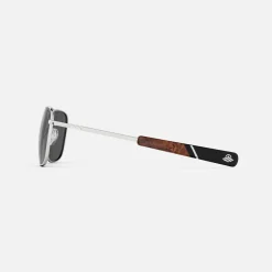Randolph Engineering Aviator - 23k White Gold & American Gray with Jetway Temples - Prescription Sunglasses