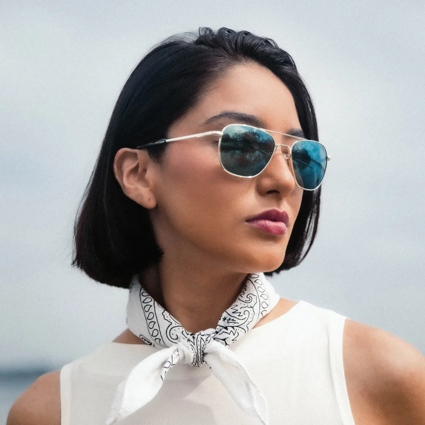 Women Randolph Engineering Aviator - 23k White Gold & Cobalt