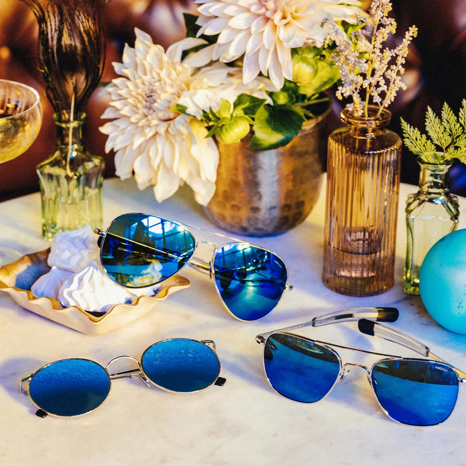 Women Randolph Engineering Aviator - 23k White Gold & Cobalt