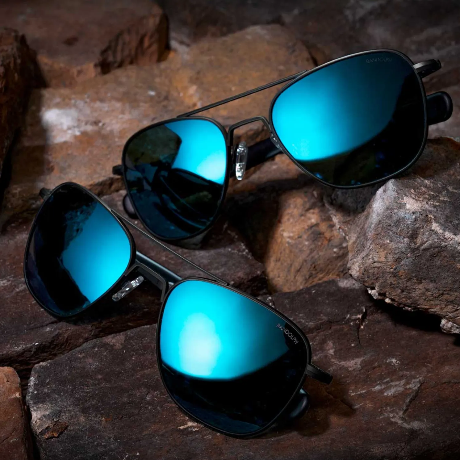 Women Randolph Engineering Aviator - Matte Black & Cobalt