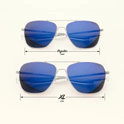 Randolph Engineering Aviator - Matte Chrome & Atlantic Blue - Prescription Sunglasses