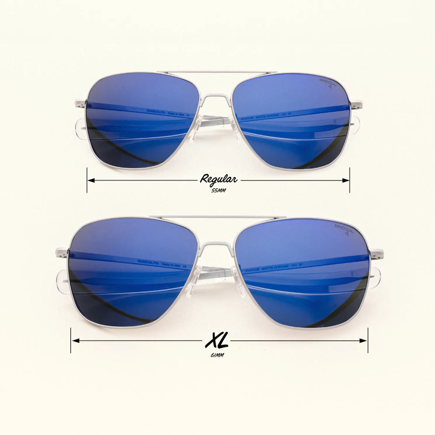 Randolph Engineering Aviator - Matte Chrome & Atlantic Blue - Prescription Sunglasses