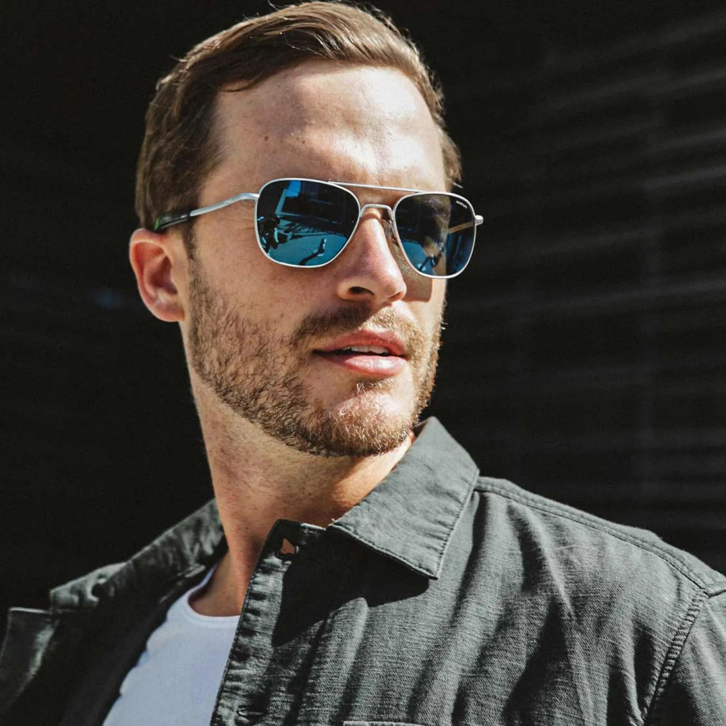 Randolph Engineering Aviator - Matte Chrome & Atlantic Blue - Prescription Sunglasses