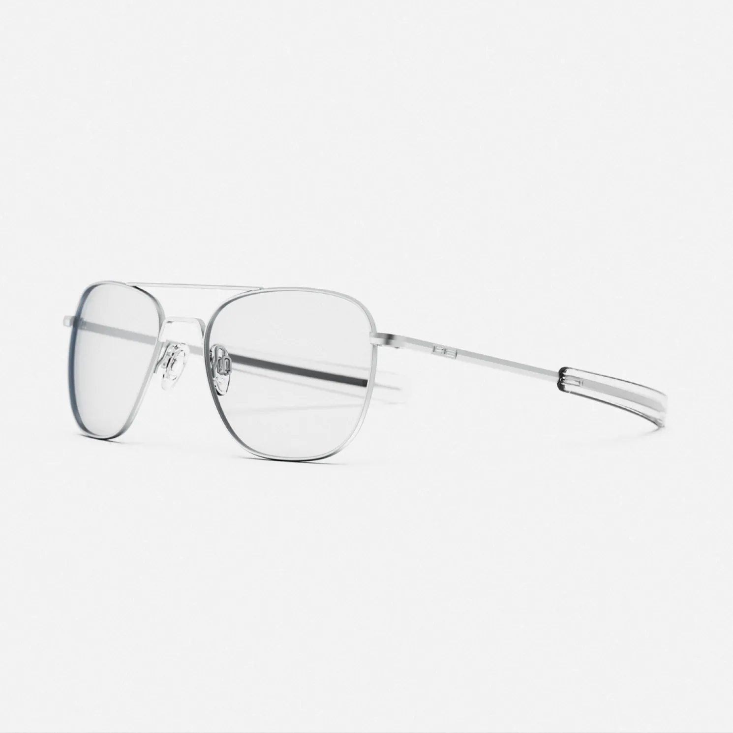 Women Randolph Engineering Aviator - Military Special Edition - Matte Chrome & Clear - Prescription Eyewear