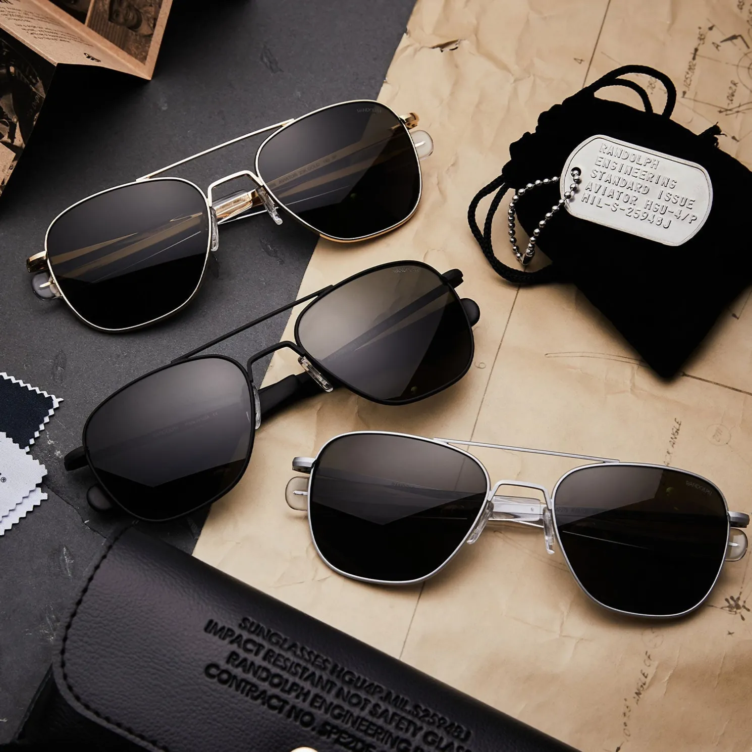 Randolph Engineering Aviator - Military Special Edition - 23k Gold - Prescription Sunglasses