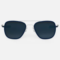 Women Randolph Engineering Aviator Fusion - Matte Chrome & Blue Sapphire Inlay & Slate
