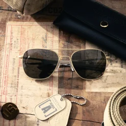 Randolph Engineering Class A Aviator - Desert Sand & American Gray - Prescription Sunglasses