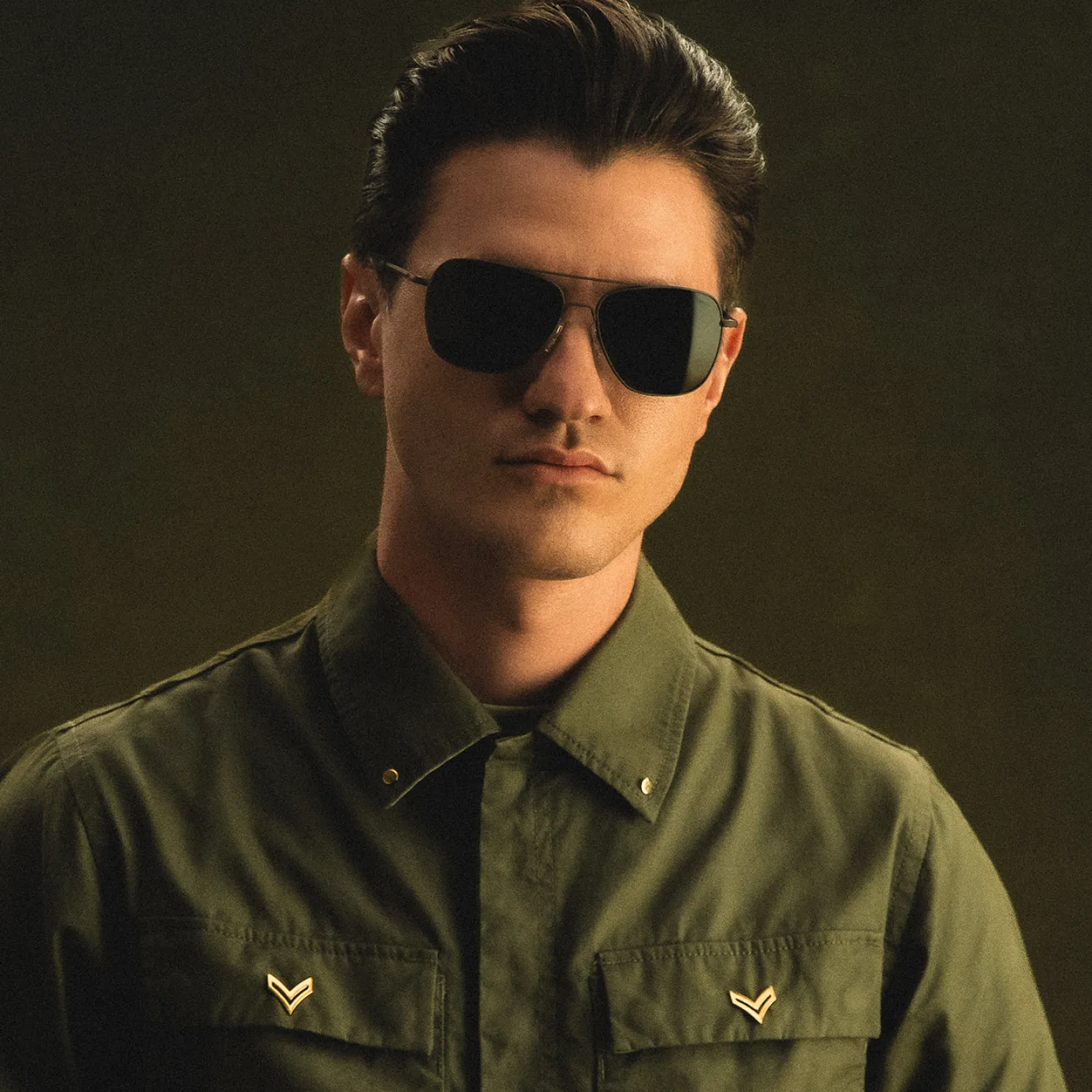 Randolph Engineering Class A Aviator - Military Olive & American Gray - Prescription Sunglasses