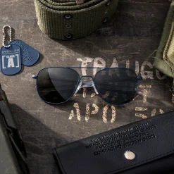 Randolph Engineering Class A Aviator - Navy & American Gray - Prescription Sunglasses