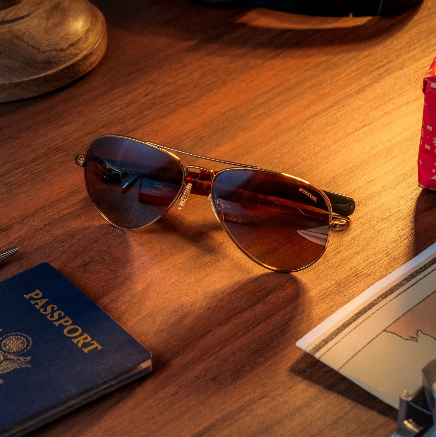 Randolph Engineering Concorde - 22k Chocolate Gold & Cape Sand - Prescription Sunglasses