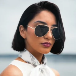 Randolph Engineering Concorde - 23k Gold & American Gray - Prescription Sunglasses