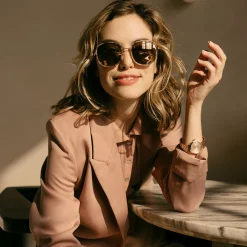 Women Randolph Engineering Elinor Fusion - 22k Rose Gold & Dark Chocolate Tortoise Inlay & Rose Gold